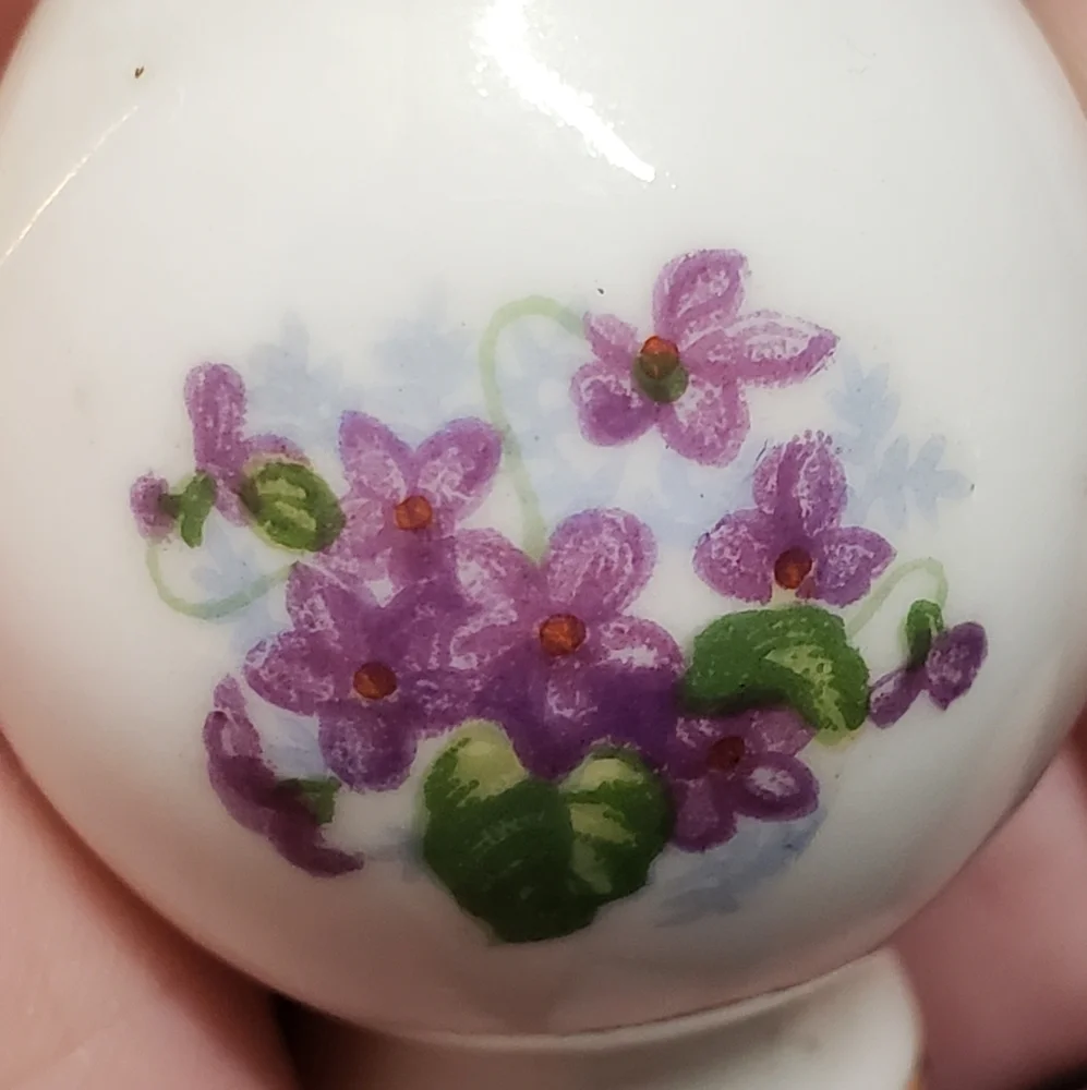 2 Vintage Mini Hand Painted Flower Creamer Vases, Made in Japan & Bone China